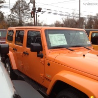 Crush Orange 2012 Wrangler Unlimited Sahara with Color Match Top